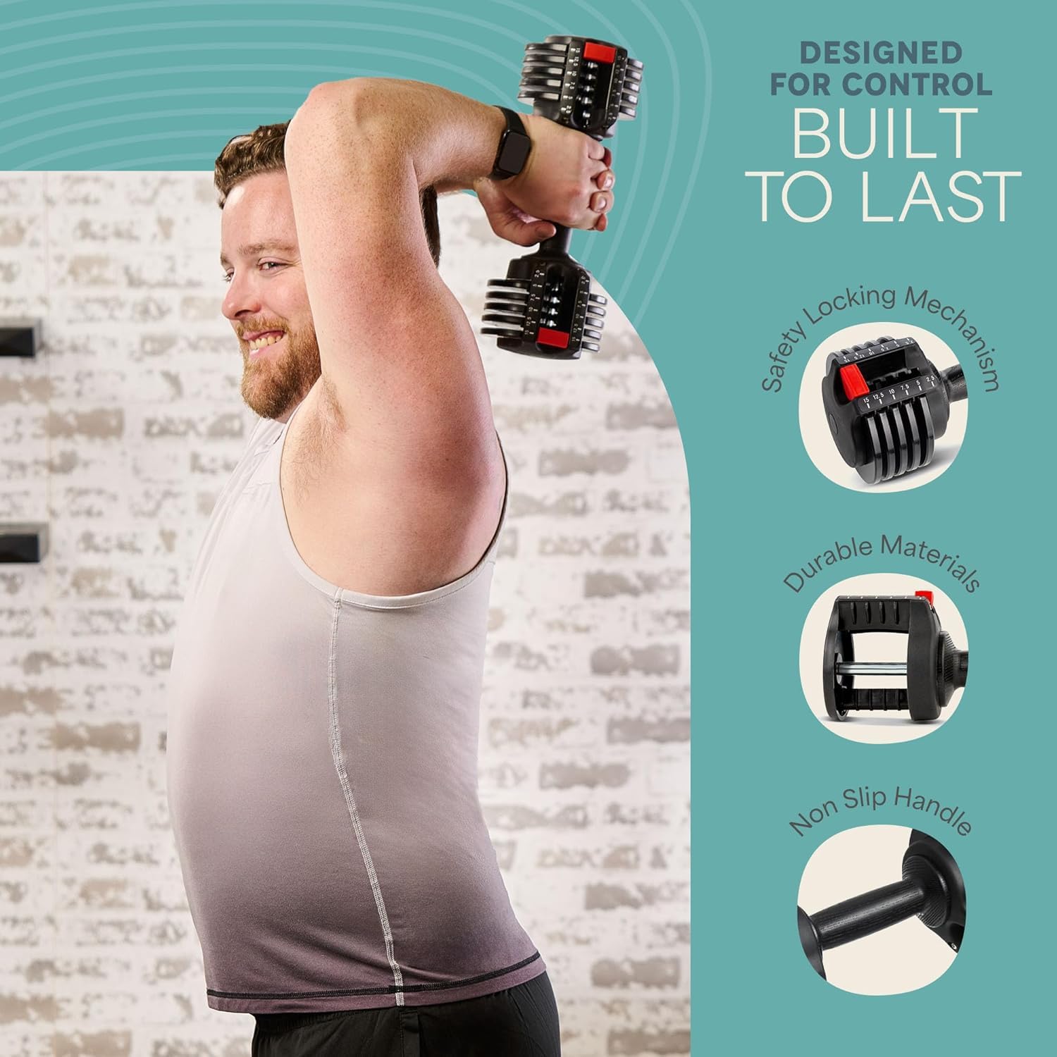 Lifepro Adjustable Dumbbells Set – 15lb, 25lb Pair or 43lb, 55lb & 90lb Single – Quick Adjustment, Anti Slip Handle – Space Saving & Strength Training Weights for Home Gym Exercise & Fitness