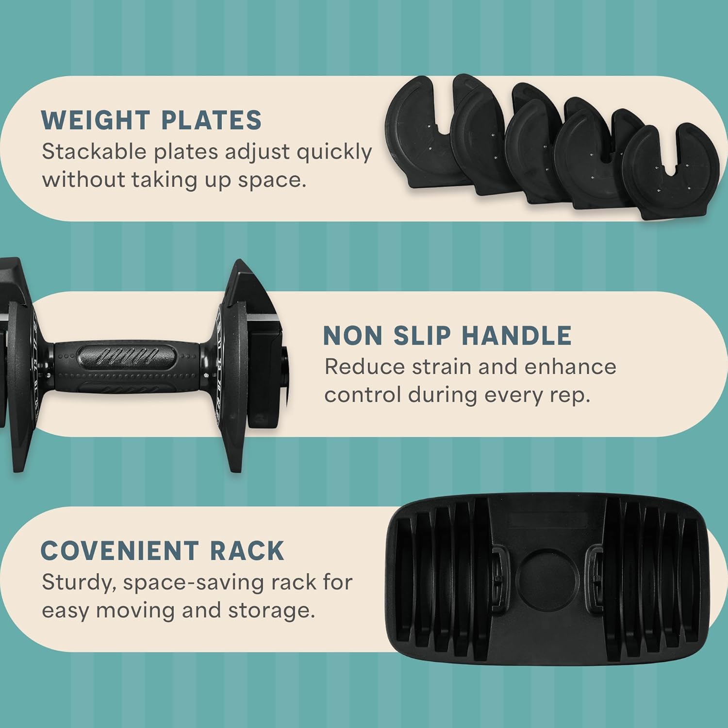 Lifepro Adjustable Dumbbells Set – 15lb, 25lb Pair or 43lb, 55lb & 90lb Single – Quick Adjustment, Anti Slip Handle – Space Saving & Strength Training Weights for Home Gym Exercise & Fitness