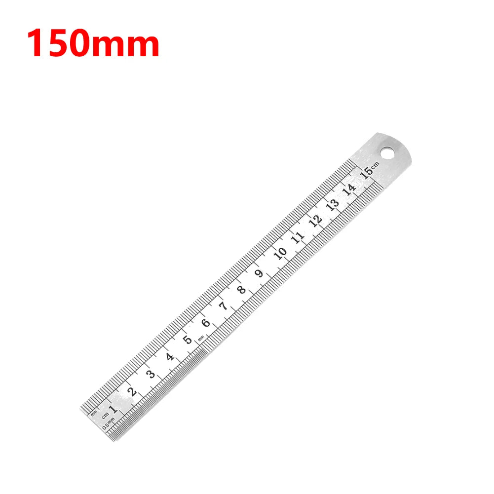 Stainless Steel Metal Straight Ruler Precision Double Sided Precision Measuring Tool Scale Metric Ruler Accessories 15-40cm