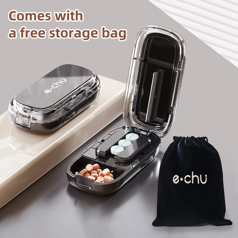 Pill Cutter With Invisible Storage Box Portable 2 In 1 Mini Drug Tablet Medicine Small Small Medicine Box Health Care Pills Case
