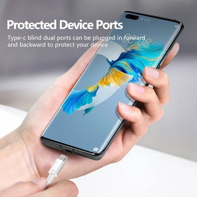 Universal 120W 10A USB to Type C Cable Super Fast Charging Cable For Huawei P40 Honor Data Cord For Xiaomi Redmi 0.3/1M/1.5M/2M