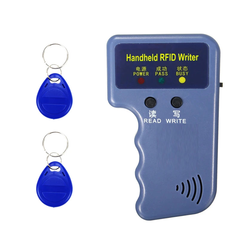 Handheld 125KHz Read EM4100 TK4100 RFID Copier Writer Duplicator Programmer Reader EM4305 T5577 Rewritable ID Keyfobs Tags Cards